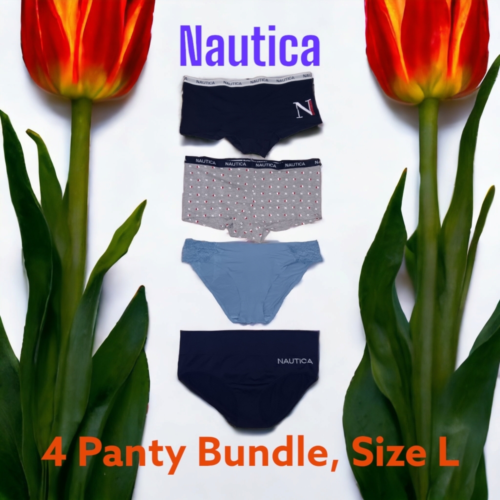 NWOT NAUTICA Set of 4 Mixed Bundle Panties, Size L